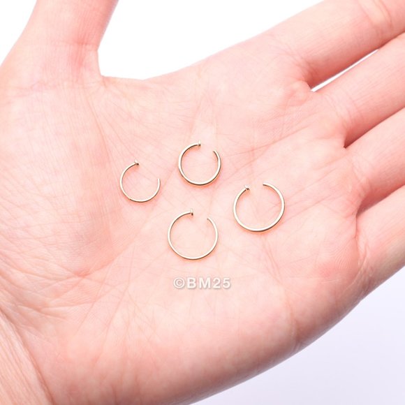 14 Karat Gold Basic Nose Hoop Ring - Picture 3 of 5